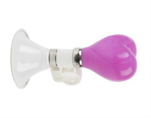 Pexkids bicyclette corne coeurs 14 cm acier blanc/rose
