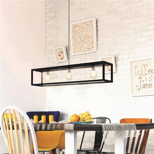 EGLO Lampe suspendue éclairage luminaire lumière ELSWICK 3 x 60 W Noir 49564