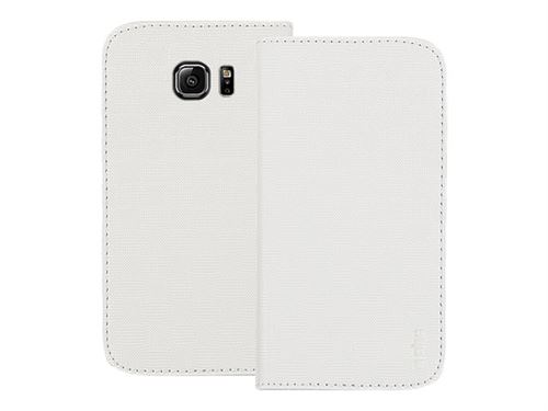 SBS Bookstyle TEBOOKSTYLESASEW - Flip cover voor mobiele telefoon - polyurethaan - wit - voor Samsung Galaxy S6 edge