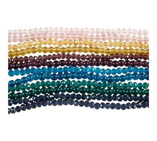 Assortiment de perles rondes et à facettes - 4 mm - 540 pcs