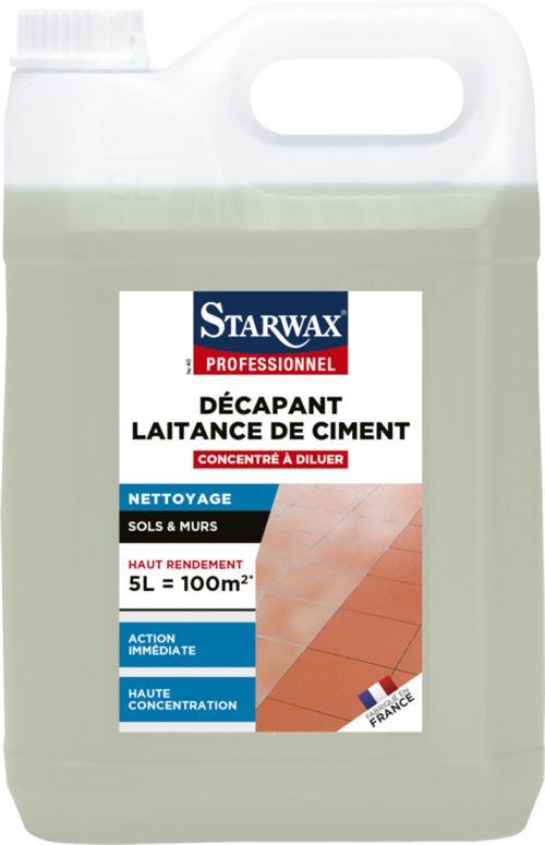 Décapant concentré laitance de ciment STARWAX sol carrelé - bidon 5L - 5035  - Produits d'entretien et de restauration - Achat & prix