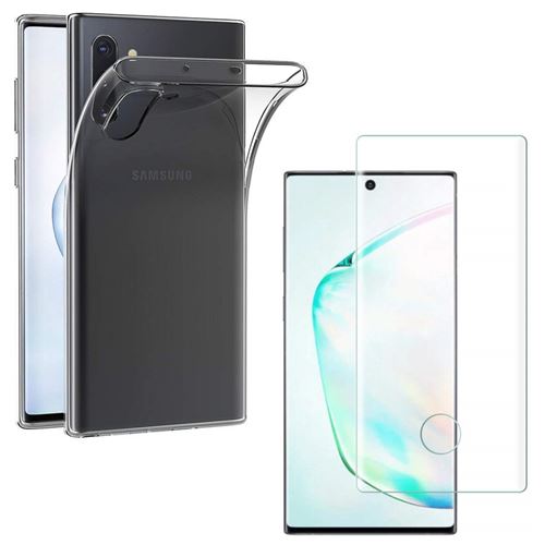 Coque pour Samsung Galaxy NOTE 10 et Verre Trempe - Protection Silicone Souple Ultra Mince Film Vitre Protection Ecran [Phonillico®]