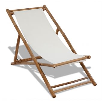 Casasmart Transat Blanc En Bambou Mobilier De Jardin Achat Prix Fnac
