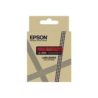 Epson LabelWorks LK-4RKK - Satin - doré sur rouge - Rouleau (1,2 cm x 5 m) 1 cassette(s) bande de ruban - pour LabelWorks Cable and Wiring Kit, LW-1000, 600, 700, K400, Z700, Z710, Z900, Safety Kit