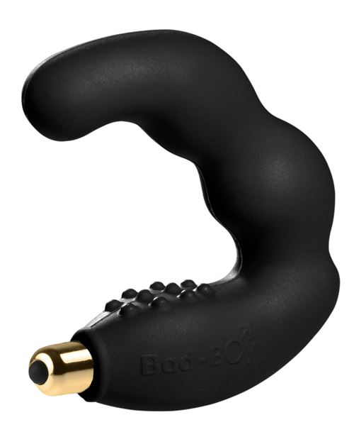 ROCKS-OFF Bad Boy, Vibromasseur Stimulateur de Prostate & du Périnée, Sextoy en Silicone Hypoallergénique à 7 Modes de Vibrations, Noir