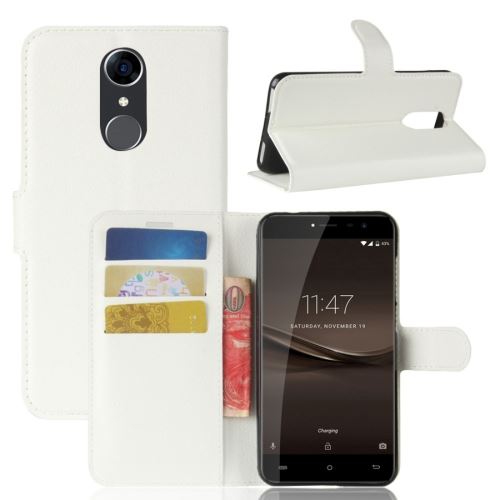 CUBOT R9 Housse Etui Cuir PU Texture Litchi Blanc ALS51259
