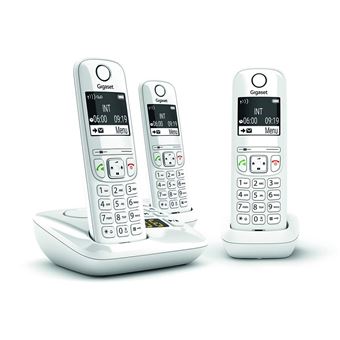 Téléphone sans fil trio dect blanc avec répondeur Gigaset gigaas690atrioblanc