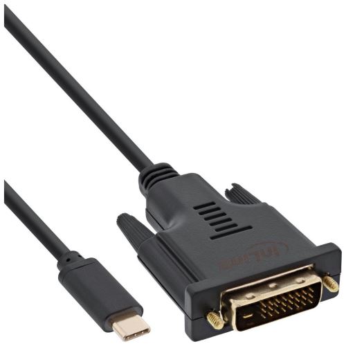 InLine - Câble adaptateur - USB-C (M) pour DVI-D (M) - USB 3.1 Gen 1 / Thunderbolt 3 / DisplayPort 1.2 - 3 m - support 1080p - noir