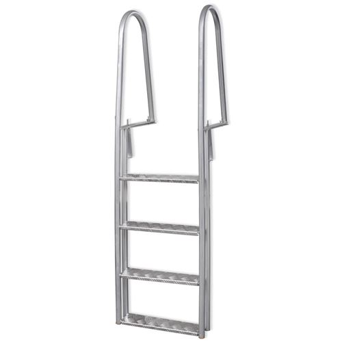 Scala A 4 Gradini Per Piscina/banchina In Alluminio 167 Cm - Vidaxl