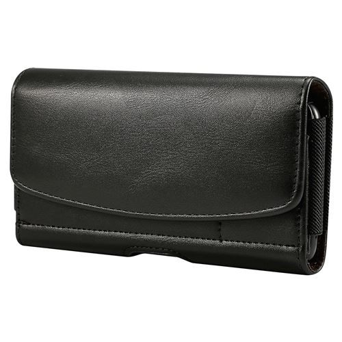 Avizar Étui Ceinture Smartphone Pochette Vintage Clip Porte-cartes Taille XXL - Noir