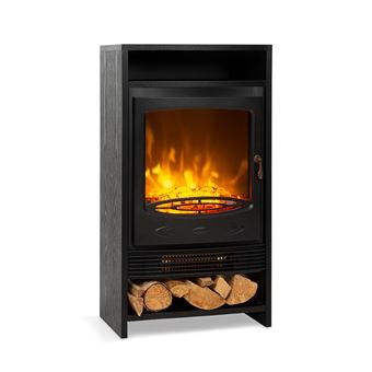 Noire Klarstein Brixen Chemin/ée /électrique Chauffage 900W 1800W Thermostat