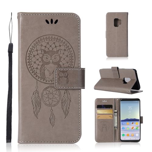 Etui en PU mentions légales owl dream catcher gris pour Samsung Galaxy S9