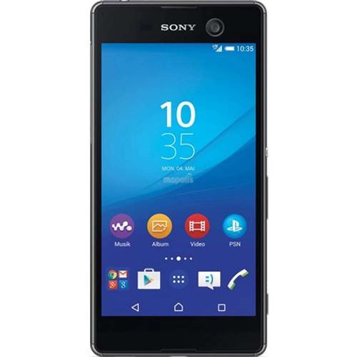 Sony XPERIA M5 - 4G smartphone - RAM 3 Go / Mémoire interne 16 Go - microSD slot - Écran LCD - 5"" - 1920 x 1080 pixels - rear camera 21,5 MP - front camera 13 MP - noir État correct - Sony reconditionné disponible sur Fnac
