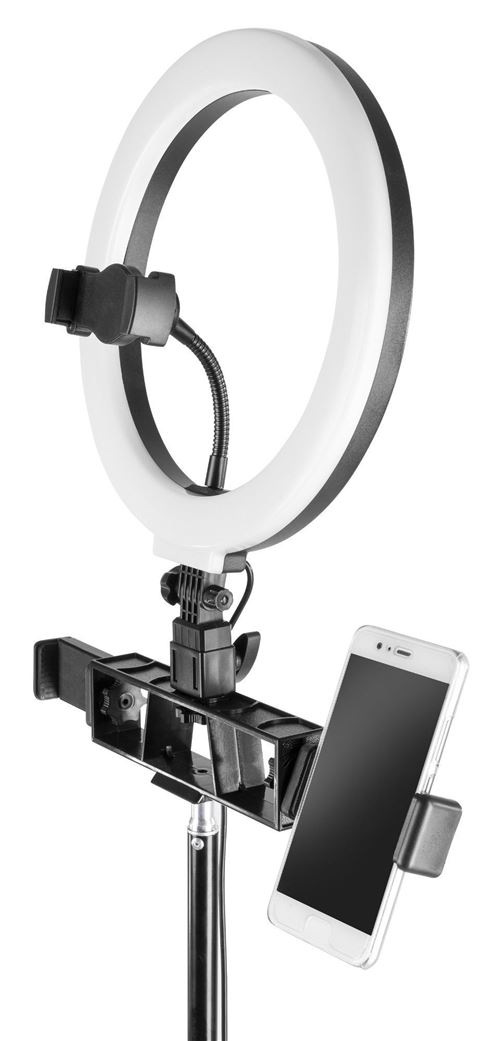 11 05 sur vonyx rl25 ring light avec 3 supports smartphone anneau lumiere led 25cm pour tiktok youtube photo selfie maquillage trepied reglable 1 85m 3 modes d eclairage et 10 niveaux de luminosite usb