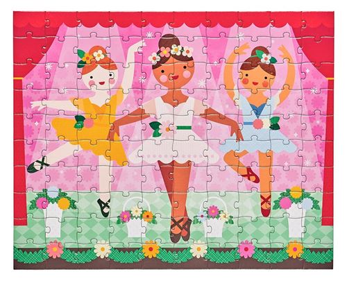 Petit Collage puzzle ballerine à deux faces 100 pièces