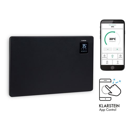 Klarstein Bansin Smart 1500 - Radiateur à convection connecté 1500W , pour 30 m² , thermostat, contrôle par application - Noir