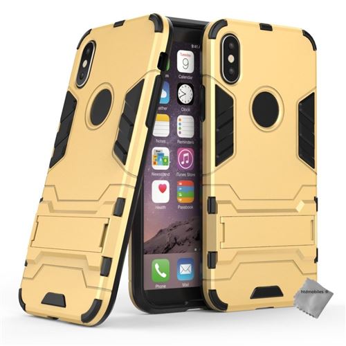 Housse etui coque rigide anti choc pour Apple iPhone XS avec film ecran - OR