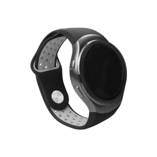 Bracelet en silicone Smartwatch pour SAMSUNG Gear S2 R720 R730 - Noir&Gris
