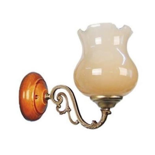 VAL D'ISeRE Applique verre décoré 31x31x17,5 cm Bois hetre laiton