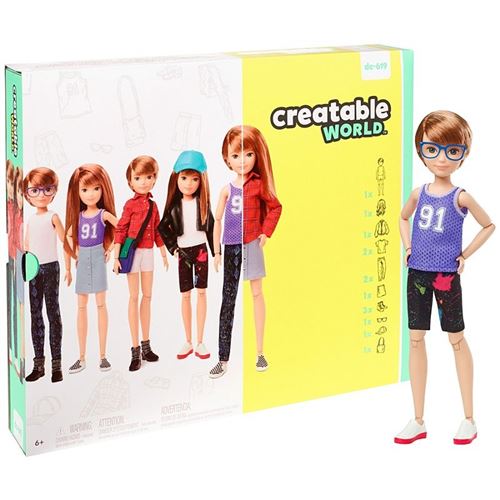 Creatable World poupée avec accessoires set cheveux bruns 30 cm