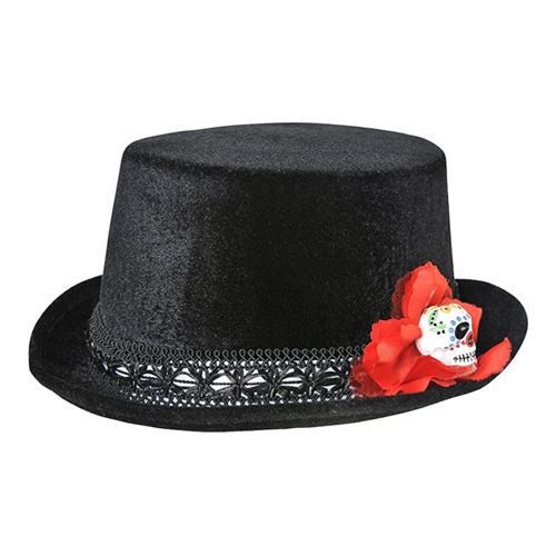 chapeau tête de mort noir adulte