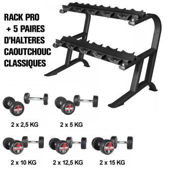 Rack De Rangement Pro 5 Paires D Halteres En Caoutchouc