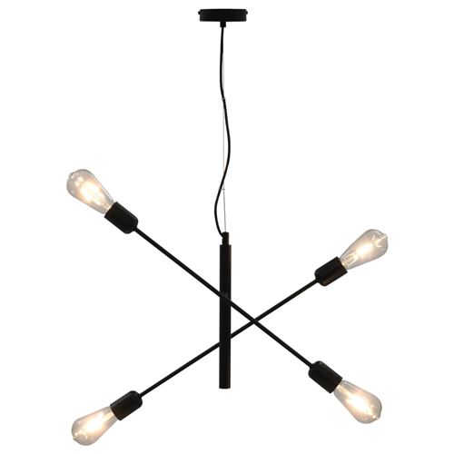 vidaXL Plafondlamp E27 zwart