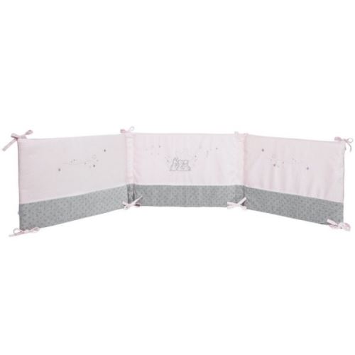 Tour de lit veloudoux poudre d'étoiles rose - noukie's