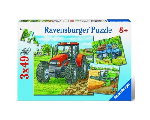 Puzzle 49 Pièces : 3 Puzzles - Machines agricoles, Ravensburger