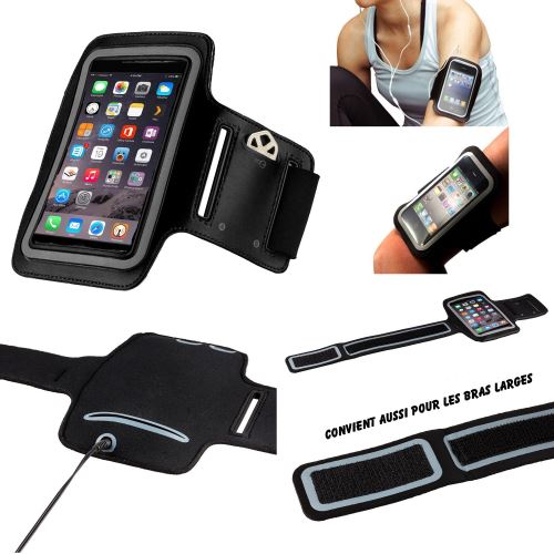 Samsung Galaxy S9 Brassard Sport Neoprene pour telephone portable (Smartphone) Course A Pied Randonnée Running Scratch Reglable - Activite Sportive Noir