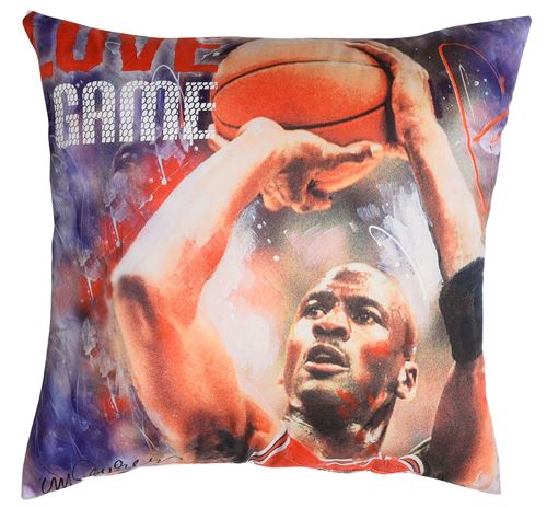 Super Star coussin Michael Jordan 40 x 40 cm polyester bleu/rouge