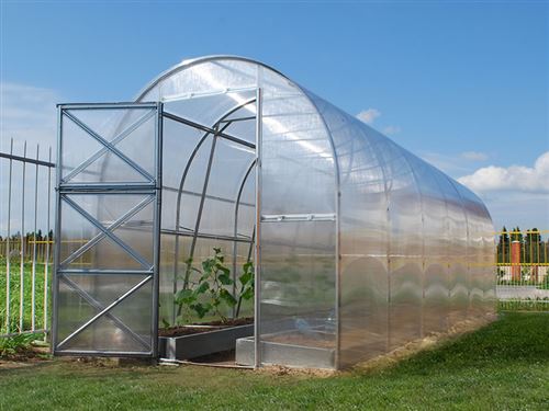 Serre en polycarbonate, Duo 12m², 2x6m, Argent
