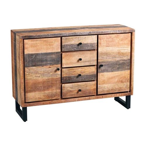 Buffet 2 portes 4 tiroirs Bois massif blanchi - CHALERSTON