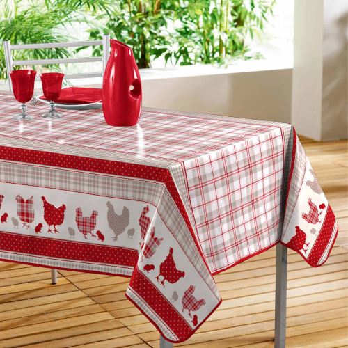 nappe rectangle 140 x 240 cm pvc imprime poussins