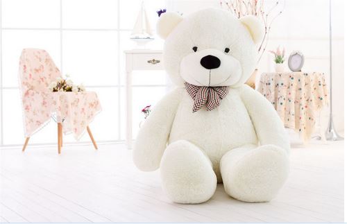 peluche ours en douce animal jouet 80 cm Blanc
