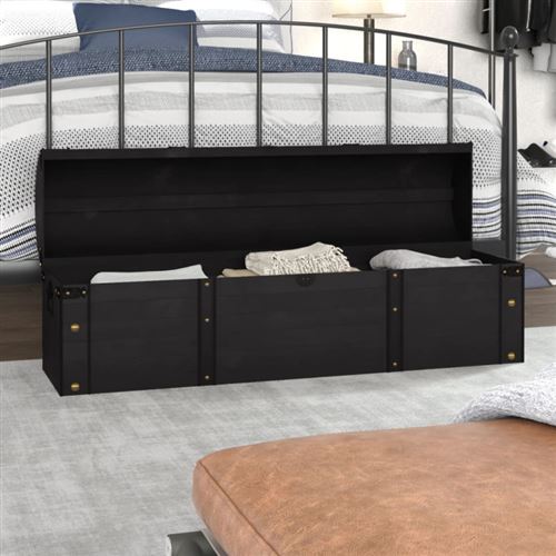 vidaXL Coffre de rangement Bois massif style vintage 120 x 30 x 40 cm