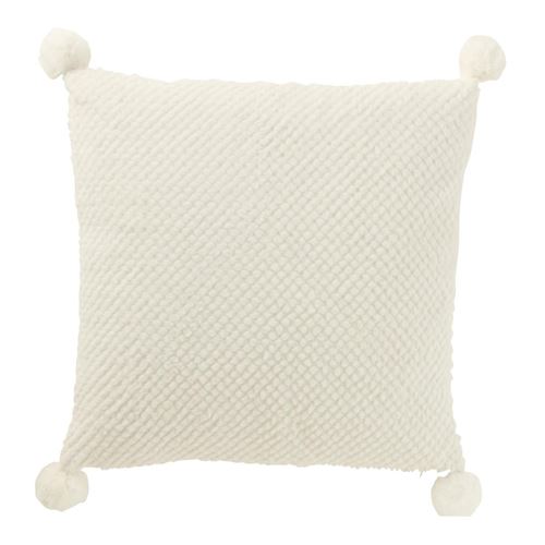 Non Communiqué Blanc Coussin Déco À Pompons "Ulysse" 45X45cm