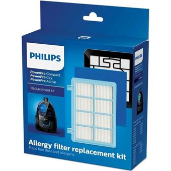 Kit De Filtres De Rechange Pour Aspirateur Philips Powerpro Compact & Active Floor - Fc8010/02 - Bleu/Blanc - 1