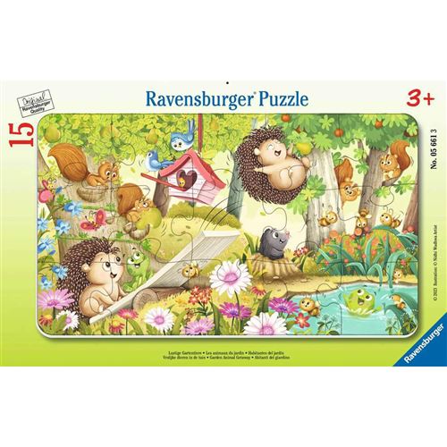 Non Communiqué Puzzle Cadre 15 Pièces : Les Animaux Du Jardin Ravensburger