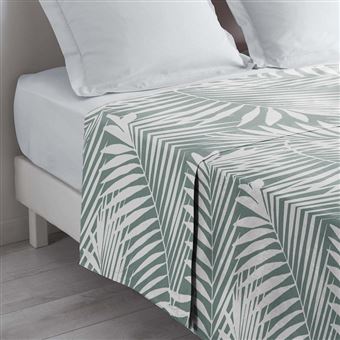 Labelissim VENT DU SUD Drap Plat Uni en Coton Percale, Lin