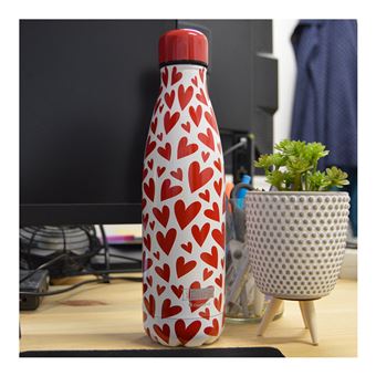 Idrink - Bouteille isotherme décorée 500 ml Coeurs