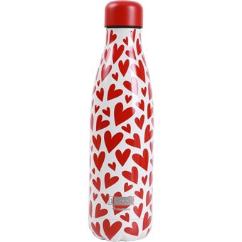 Idrink - Bouteille isotherme décorée 500 ml Coeurs