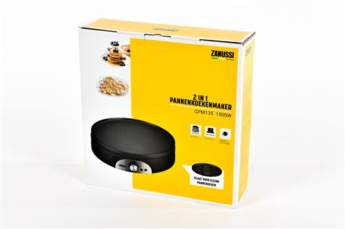Zanussi - Crêpe Maker Cpm135 - Petite Et Grande Crêpière Ø 37Cm - Thermostat Réglable (1500W)