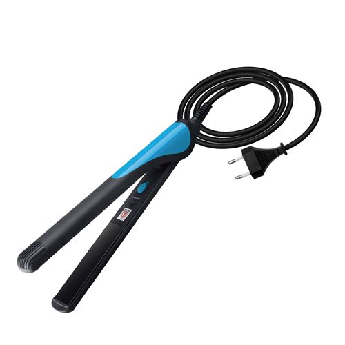 AVIZAR Mini Lisseur Boucleur 2-en-1 20W en Tourmaline C&eacute;ramique Noir / Bleu