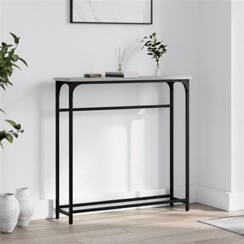 Table console sonoma gris 75x19,5x75 cm bois d ingénierie
