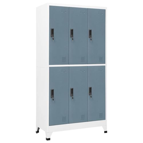 Non Communiqué Gris Clair Et Gris Foncé Armoire À Casiers 90X45x180 Cm Acier
