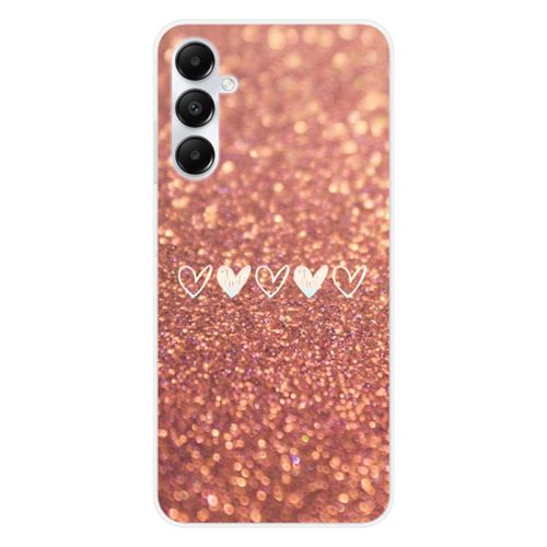 Coque en silicone imprimée compatible Samsung Galaxy A05S Paillettes coeur