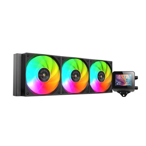 Mars Gaming ML-VISION360, Refrigeración Líquida AIO, TDP 600W, 3x Ventiladores ARGB con Núcleo de Cobre y Aluminio FDB, Pantalla LCD IPS 4:3 con Rotación 360° y Software, Multisocket Universal,