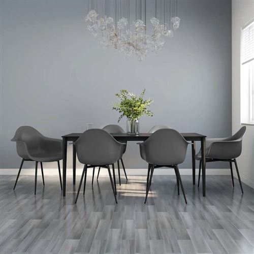 vidaXL Chaises à manger lot de 6 gris PP