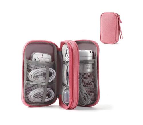 Pochette Organisatrice Câbles électronique Beige - Rangement Voyage Pour Chargeurs, Câbles, Accessoires Numériques
